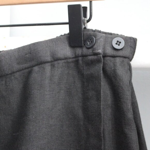 Eileen Fisher Vintage Black Linen Wrap Maxi Skirt Size Large - Picture 6 of 8